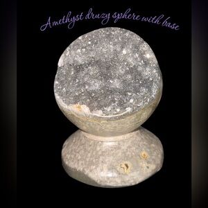 Amethyst Druzy Sphere with base